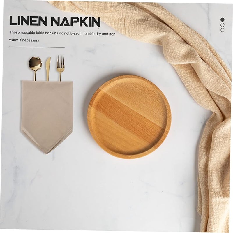 مناديل العشاء الكتانية الصلبة خفيفة الوزن للمطعم وديكور المنزل لتناول الطعام العادي الأنيق - Image 5